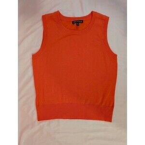 Women's Cable and Gauge Vest Cotton Blend Orange Small